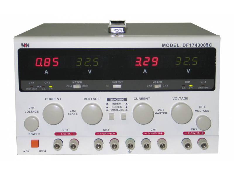 Zasilacz laboratoryjny DF1743005C NDN Czterokanałowy 0~30V 0~5A