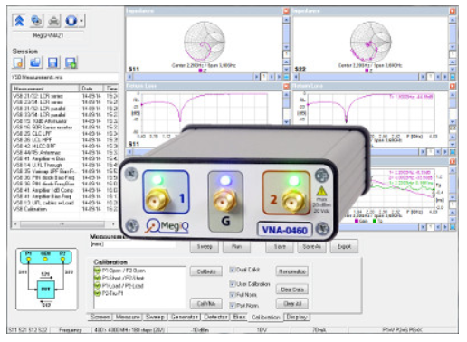 Analizator wektorowy VNA-0460e, 400MHz – 6GHz 2½-portowy VNA z Bias Generatorem - NDN