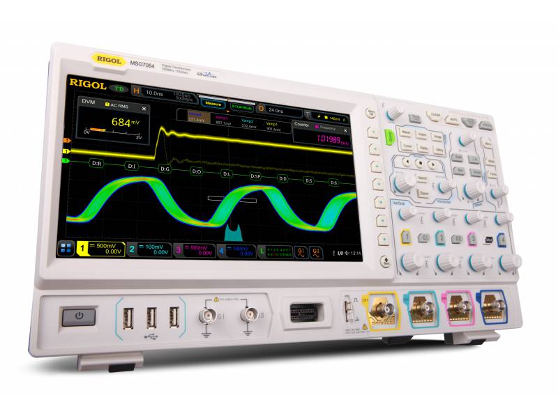 Oscyloskop cyfrowy MSO7054 Rigol - 4 ch, 500MHz, 10GSa/s 16-kanałowy analizator stanów logicznych
