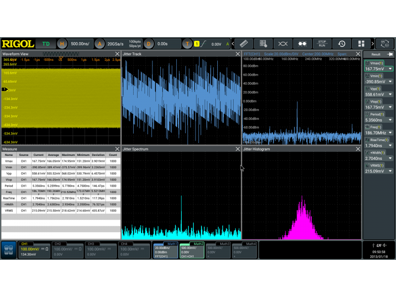 Oscyloskop cyfrowy Rigol DS70504, 5 GHz, 4 kanały