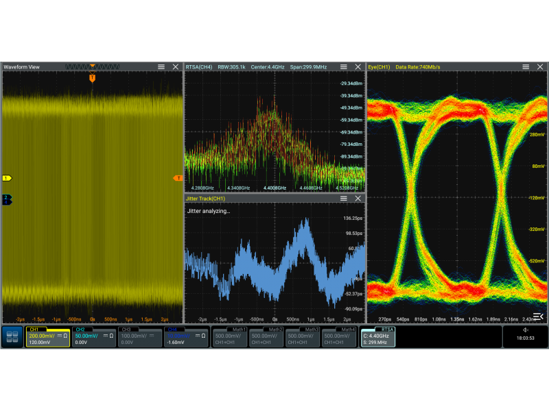 Oscyloskop cyfrowy Rigol DS70504, 5 GHz, 4 kanały