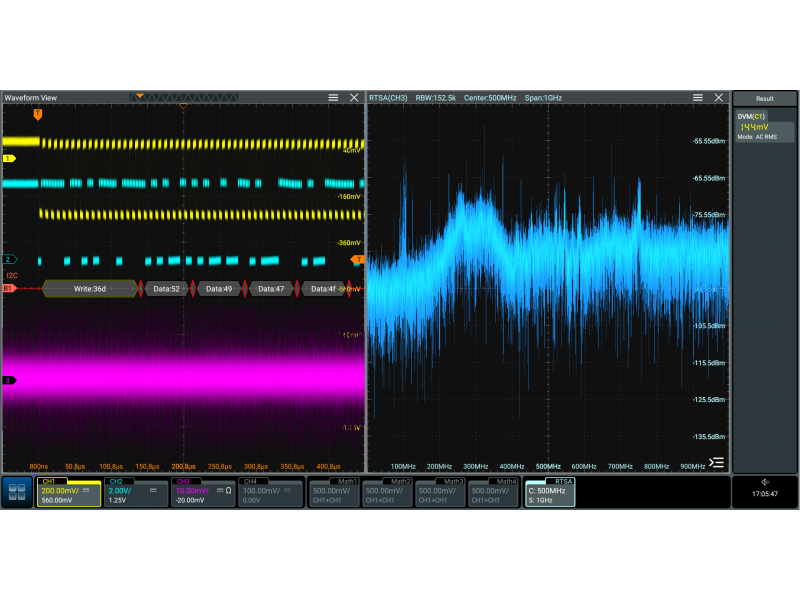 Oscyloskop cyfrowy Rigol DS70504, 5 GHz, 4 kanały