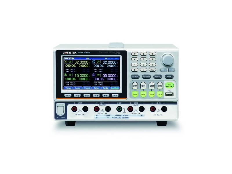 GPP-4323 programowalny zasilacz DC 4 kanały, 2x 32V/3A + 5V/5A + 15V/1A GWinstek