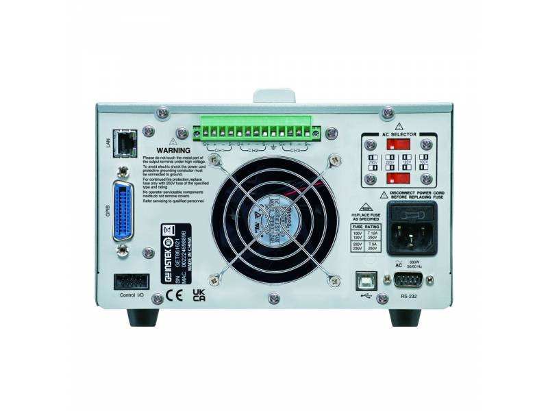 GPP-3650L programowalny zasilacz DC 3 kanały, 2x 36V/5A +5V/5A USB, LAN GWinstek