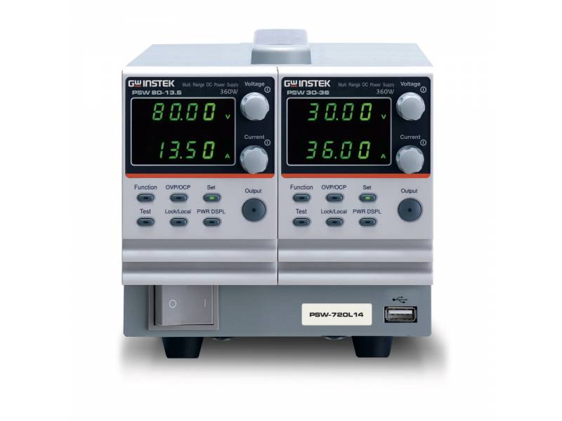 PSW-720L45 programowalny zasilacz DC 2 kanały (1x80V/13.5A, 1x160V/7.2A, 720W) GWinstek