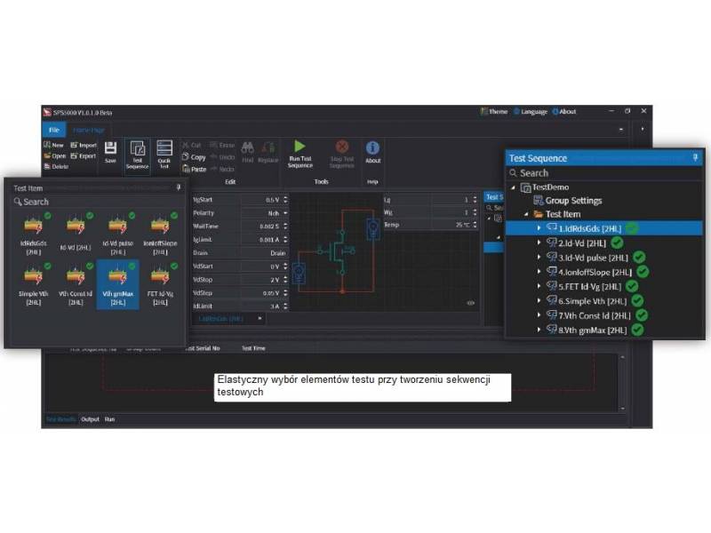 ITECH SPS5000 - oprogramowanie do testowania parametrów półprzewodników